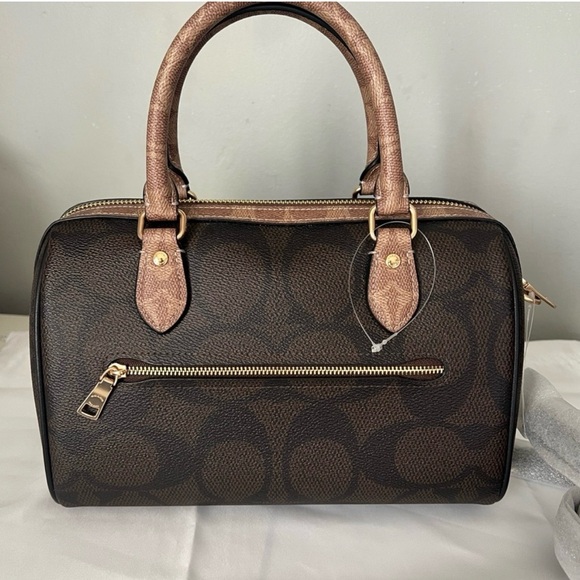 Coach Rowan Satchel Bag In Blocked Signature Canvas And Wallet - Picture 5 of 10